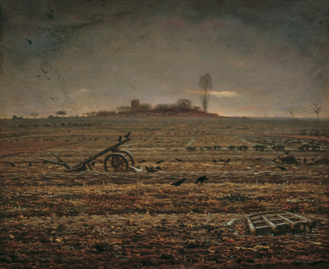La pianura di Chailly con aratro e erpice da Jean Francois Millet