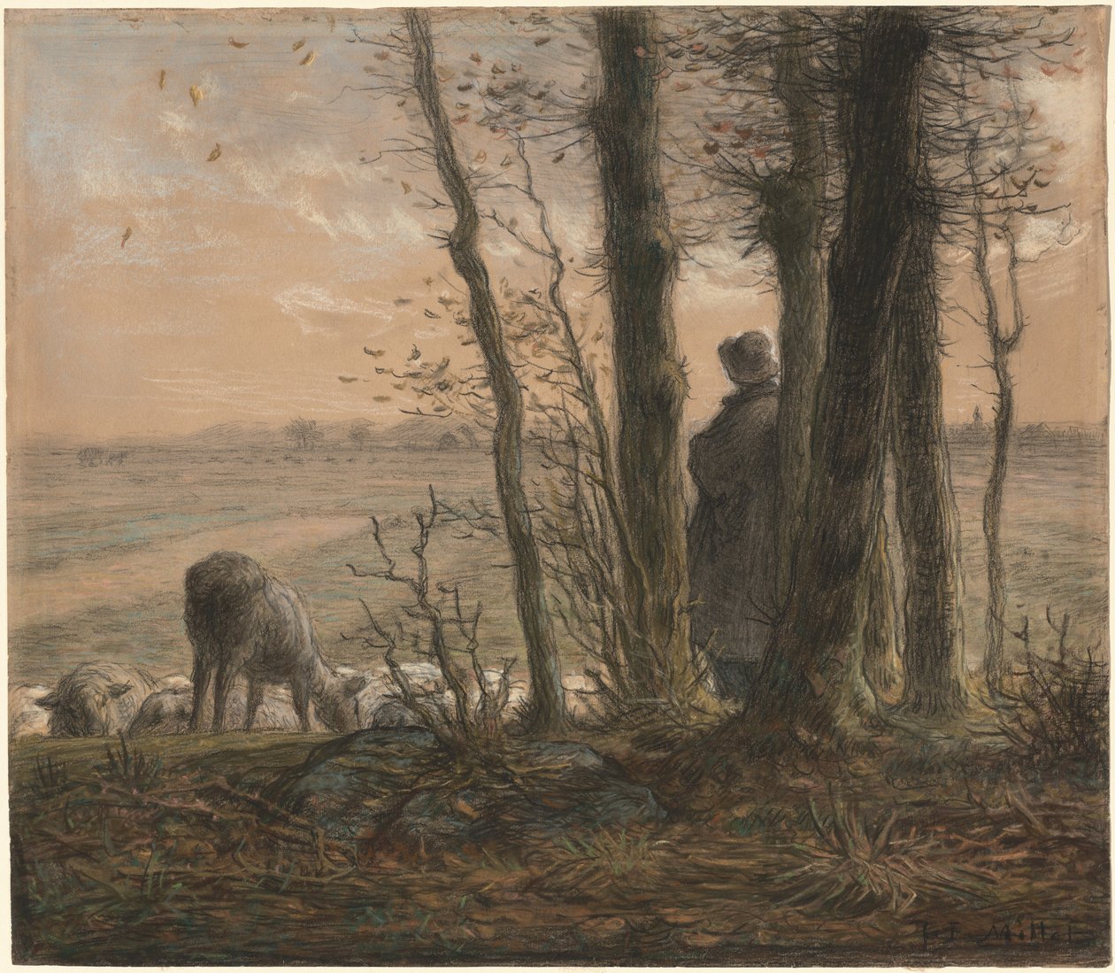 Foglie cadenti da Jean-Francois Millet