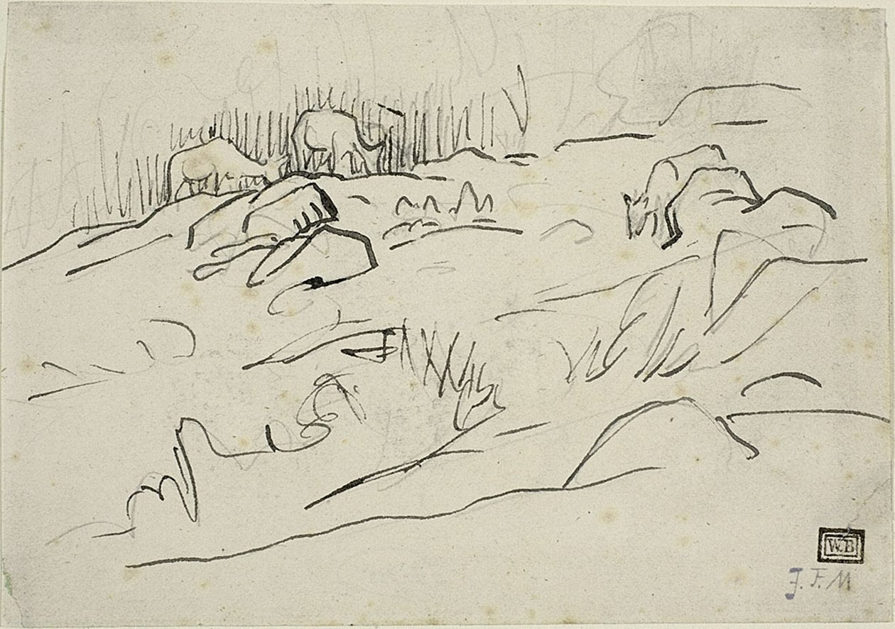 Paesaggio con bestiame da Jean Francois Millet