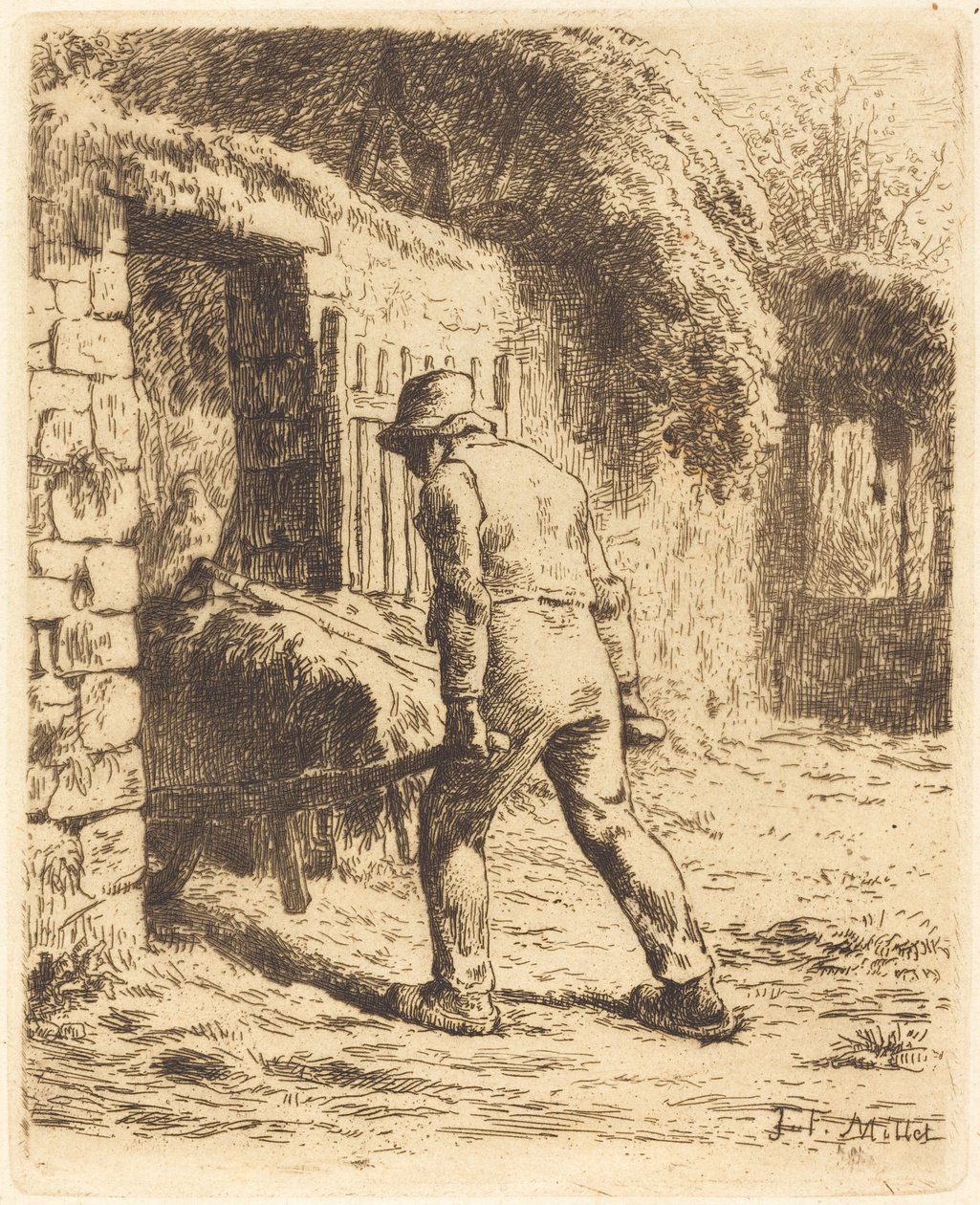 Uomo con carriola da Jean Francois Millet