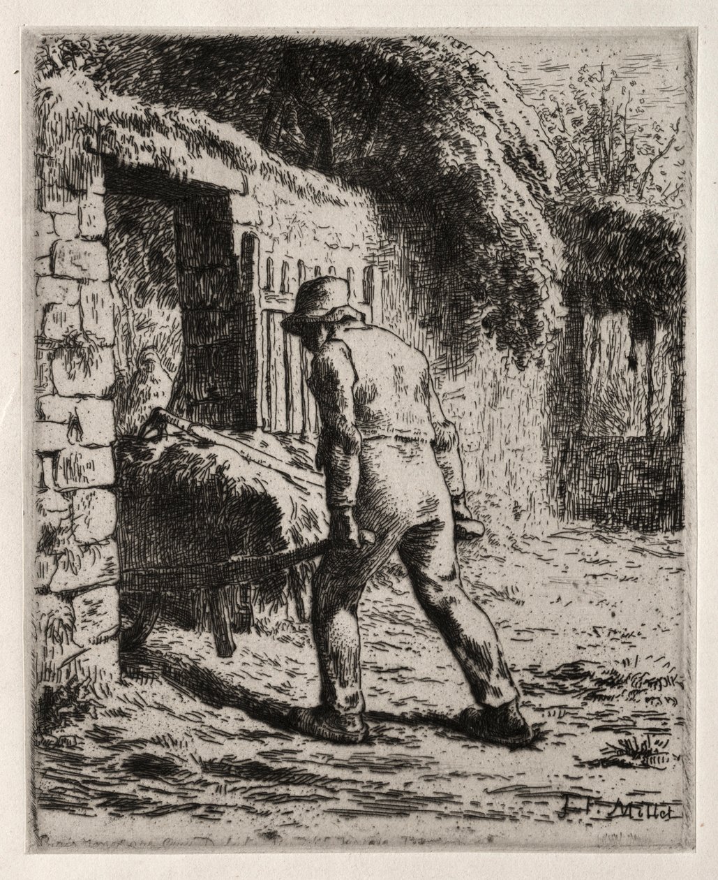 Contadino che torna dal mucchio di letame, 1855-1856 da Jean Francois Millet