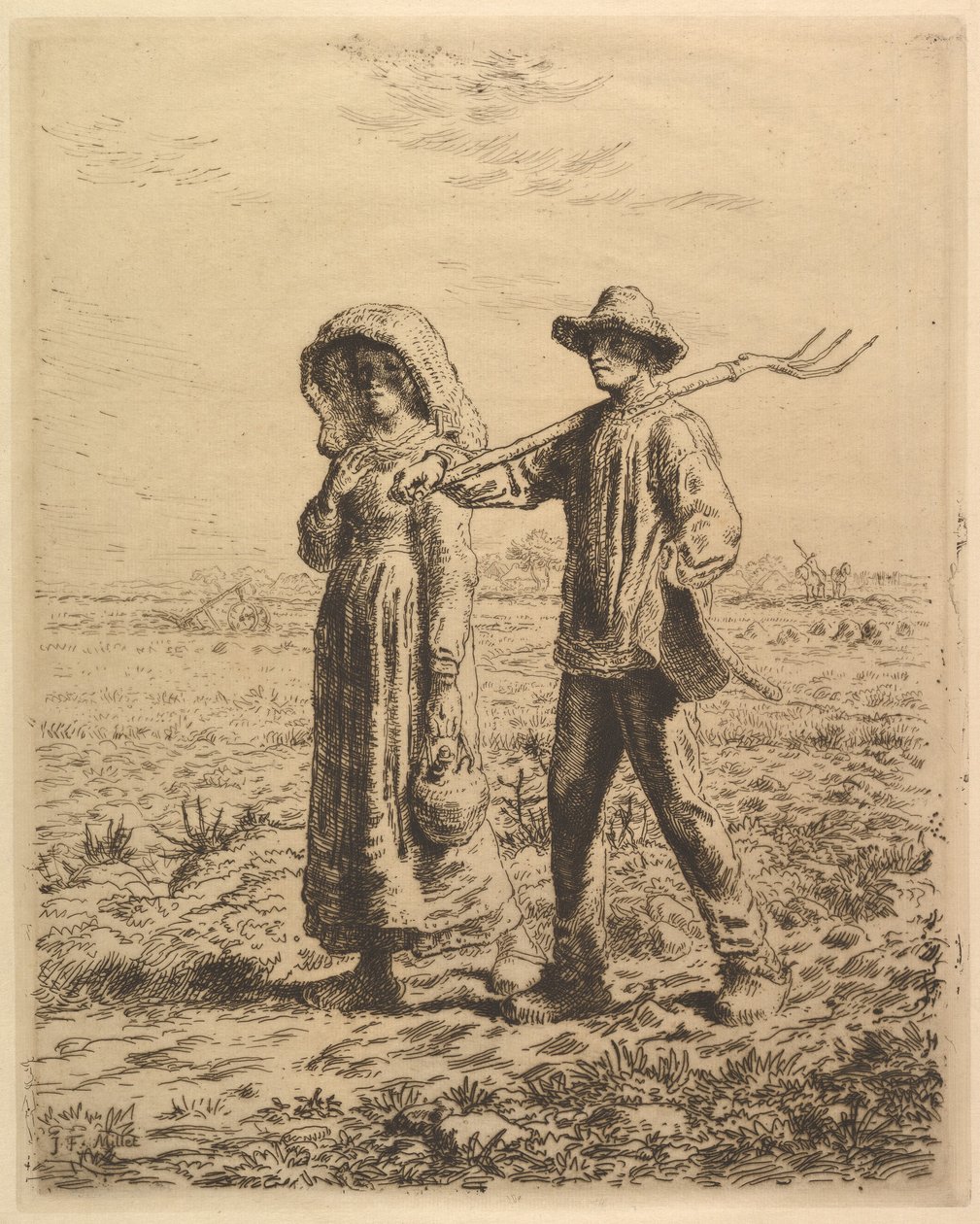 Contadini al lavoro, 1863 da Jean Francois Millet