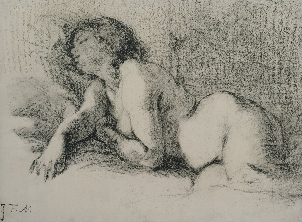 Studio di un nudo femminile reclinato da Jean Francois Millet