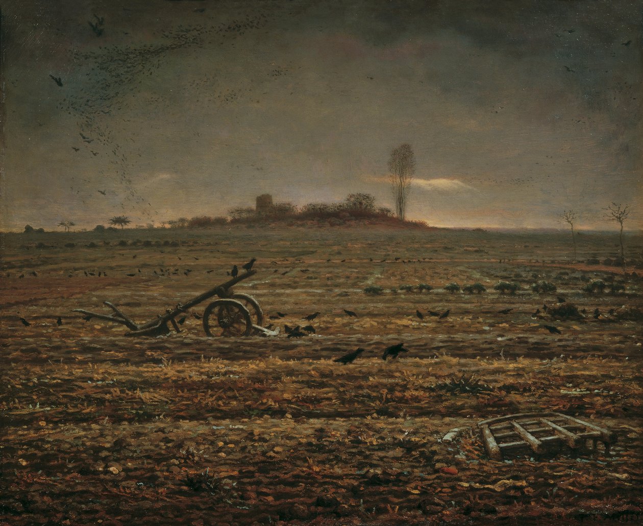 La pianura di Chailly con erpice e aratro, 1862 da Jean Francois Millet