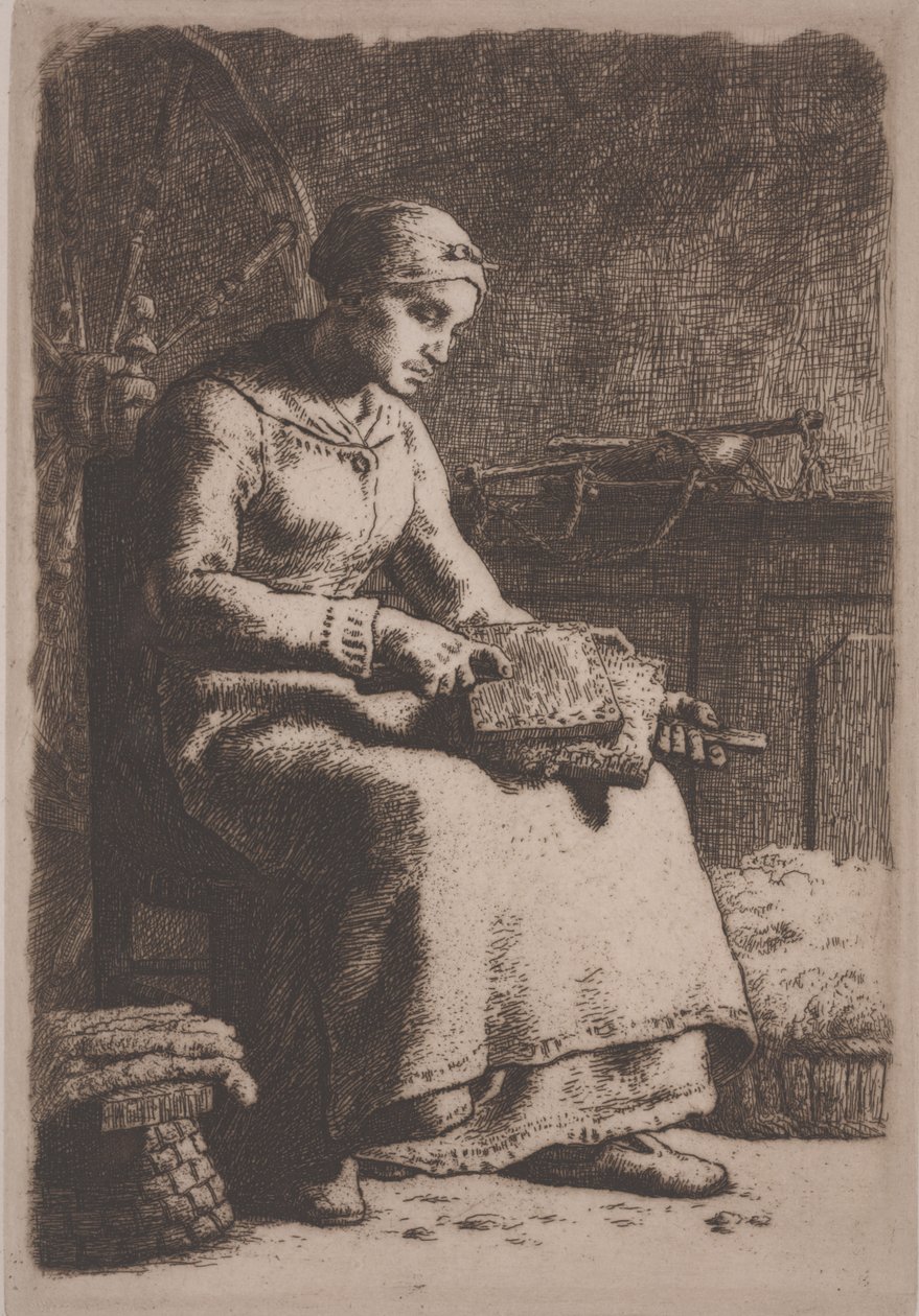 Il cardatore di lana da Jean Francois Millet