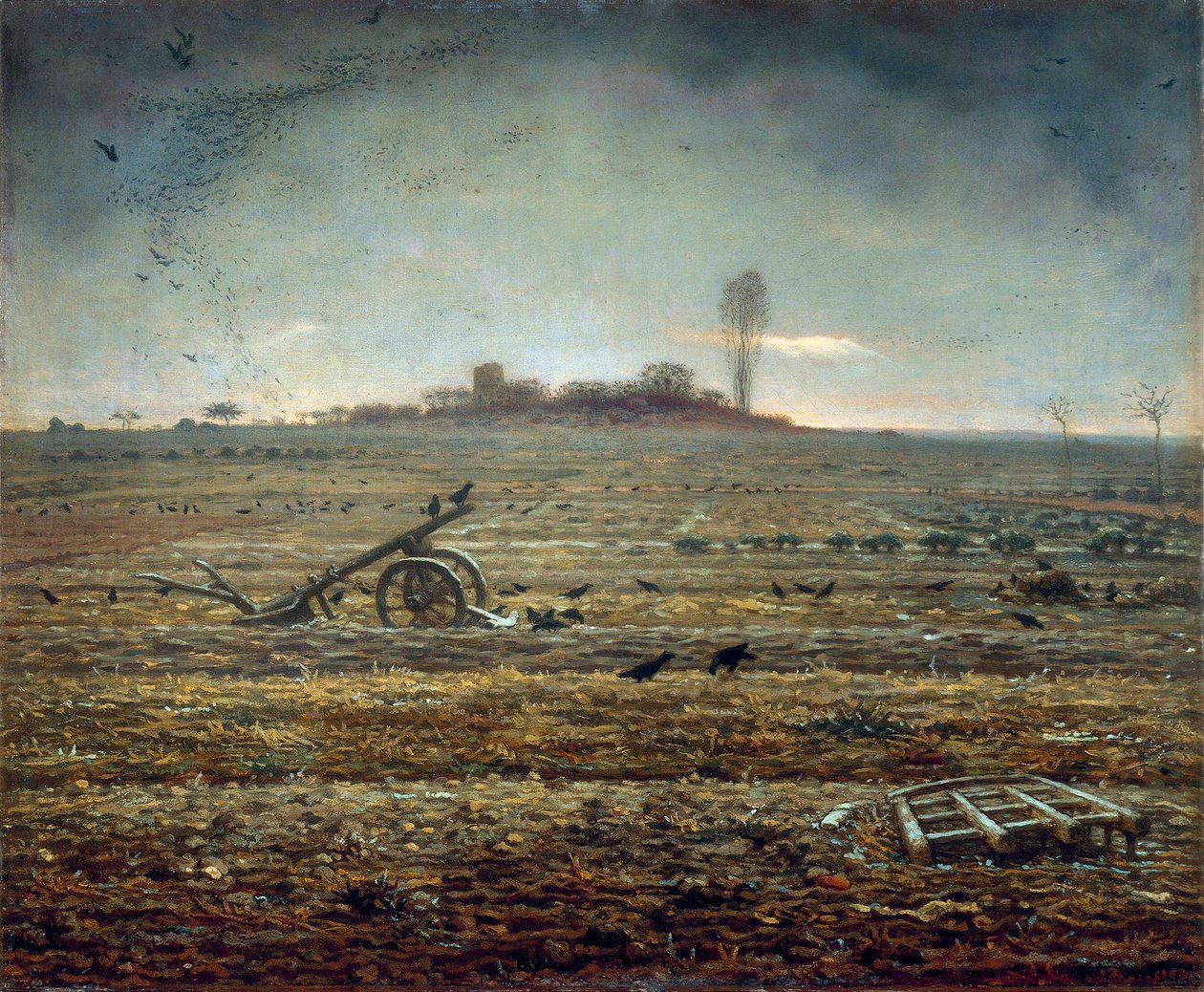 La pianura di Chailly con aratro e erpice da Jean Francois Millet