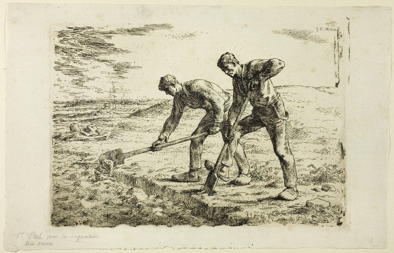 Due Uomini che Scavano da Jean Francois Millet