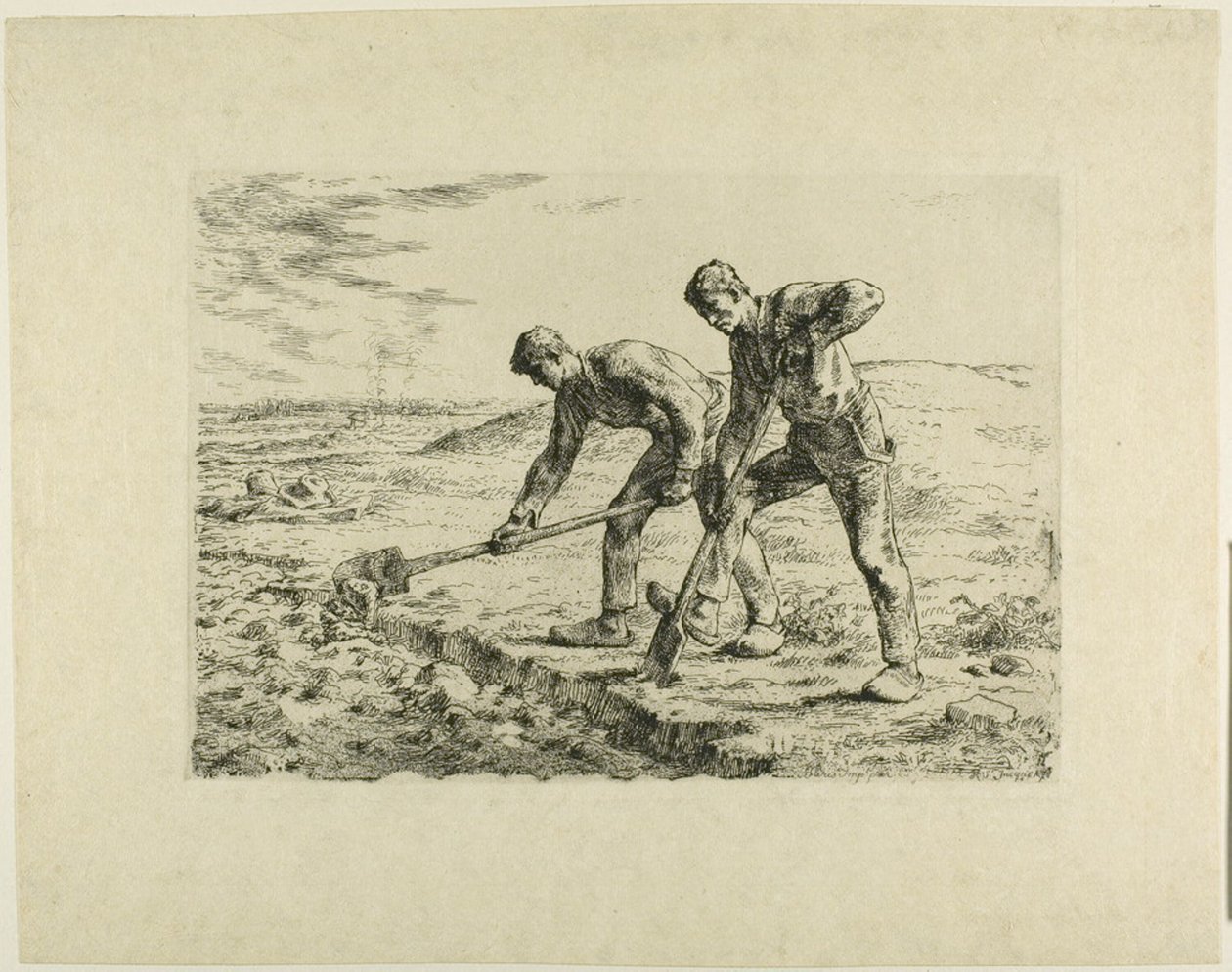 Due uomini che scavano da Jean Francois Millet