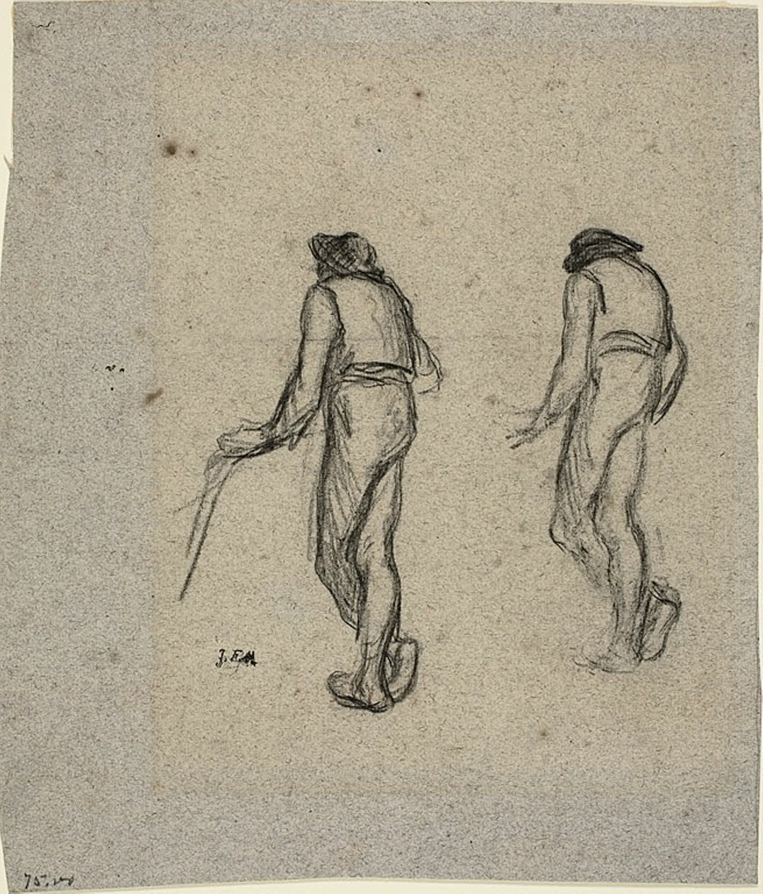 Due Schizzi di un Contadino, visto da Dietro da Jean Francois Millet