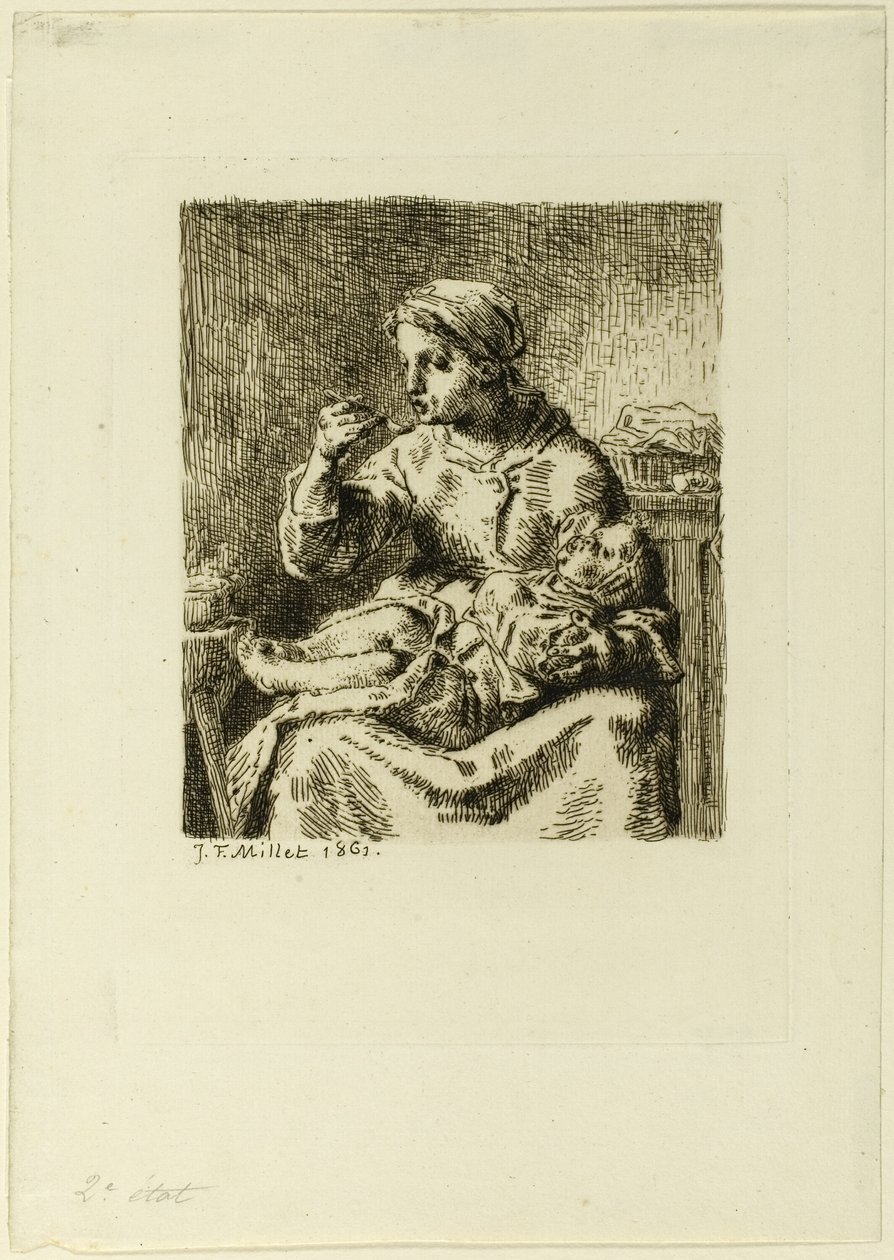 Donna che allatta il suo bambino da Jean Francois Millet