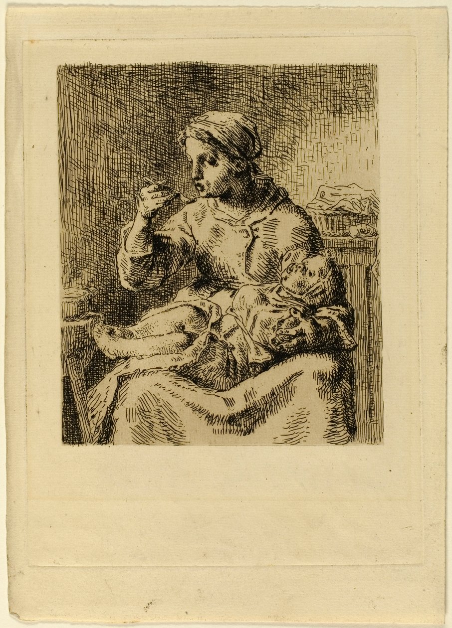 Donna che Nutre il Suo Bambino da Jean Francois Millet