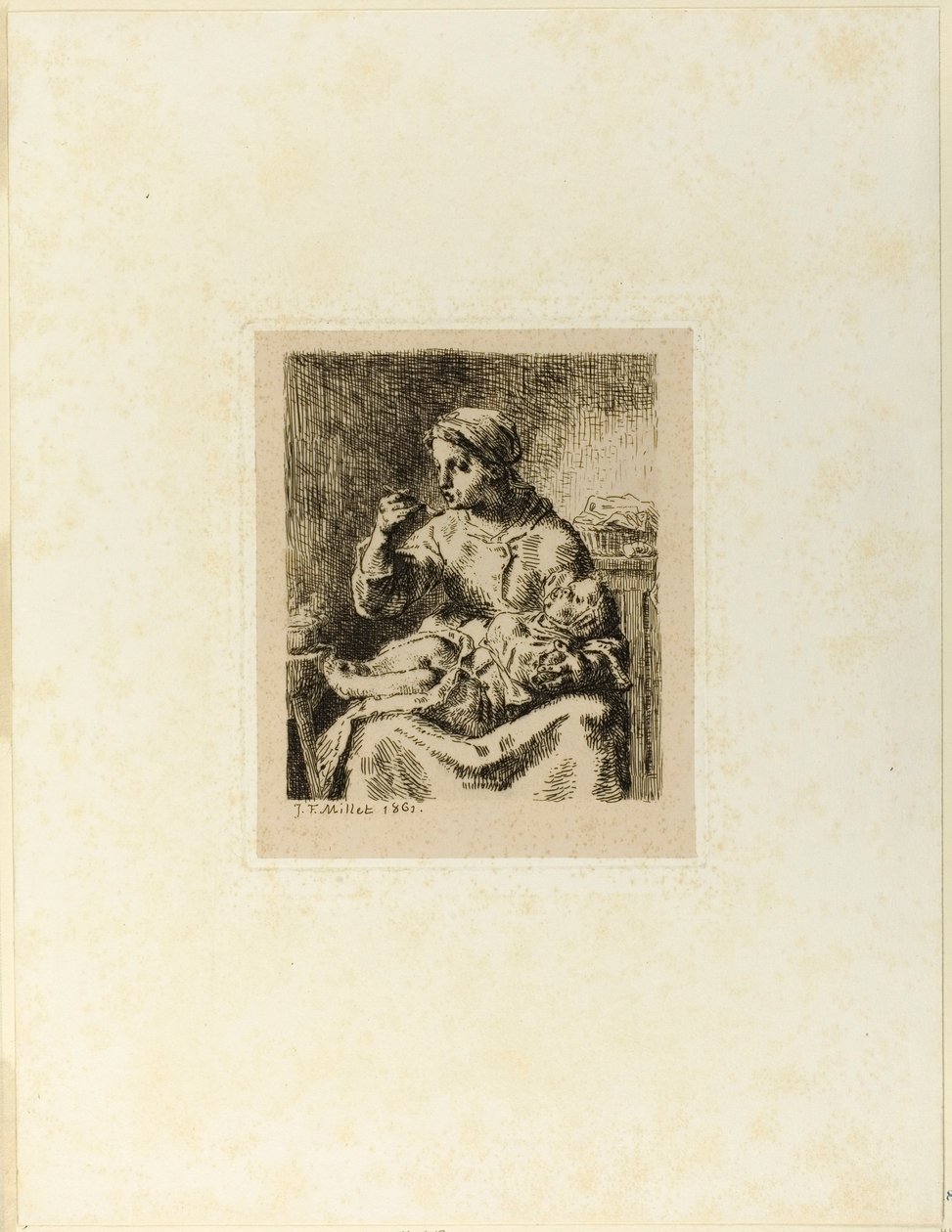 Donna che allatta il suo bambino da Jean Francois Millet