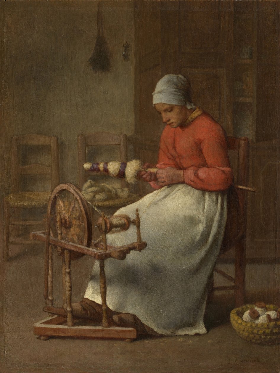 Donna che fila, c.1855-60 da Jean Francois Millet