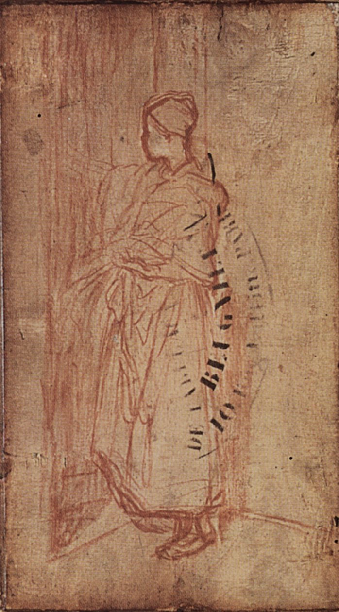 Giovane donna che prende biancheria da uno scaffale, c.1850-52 da Jean Francois Millet