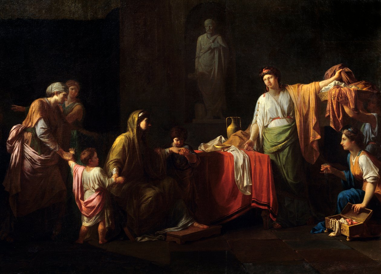 (dettaglio) Cornelia (189 - 110 a.C.) madre dei Gracchi - Tiberio Sempronio Gracco e suo fratello Caio Sempronio Gracco detti i Gracchi, statisti romani da Jean François Pierre Peyron