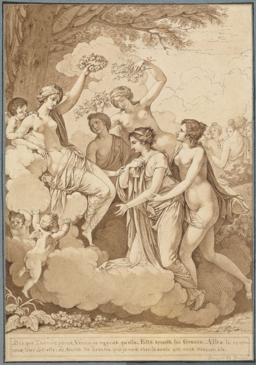 Venere e le Grazie incoronano Thémire da Jean François Pierre Peyron