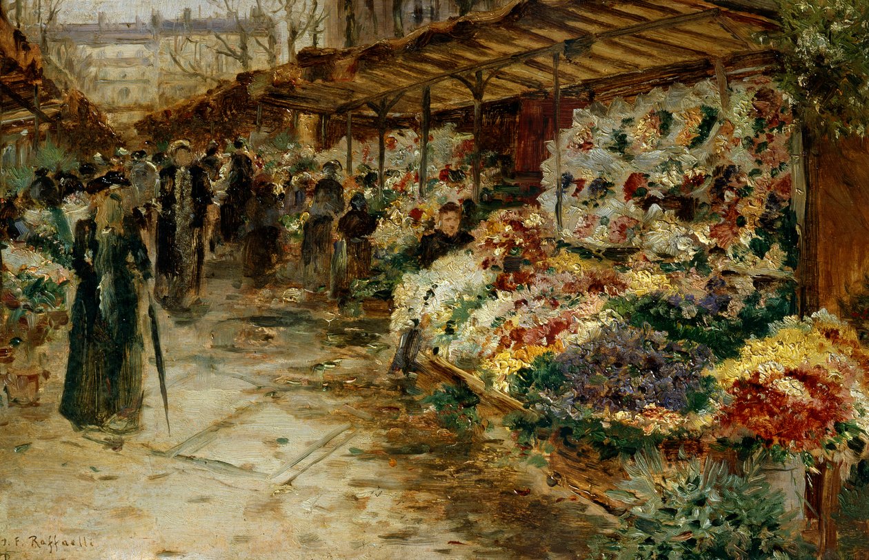 Mercato dei fiori, 1882 da Jean Francois Raffaelli