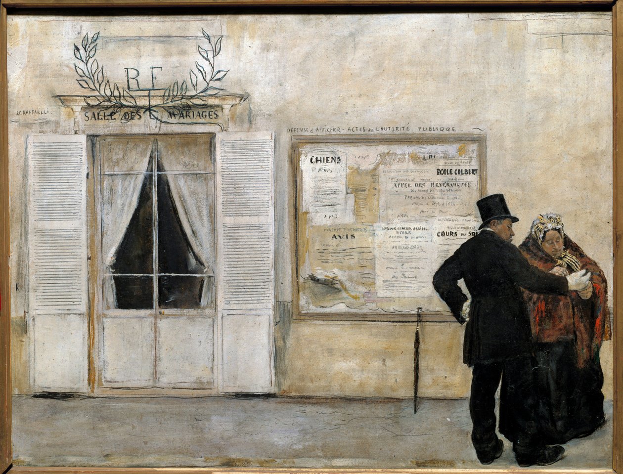 Gli invitati che aspettano il matrimonio da Jean Francois Raffaelli