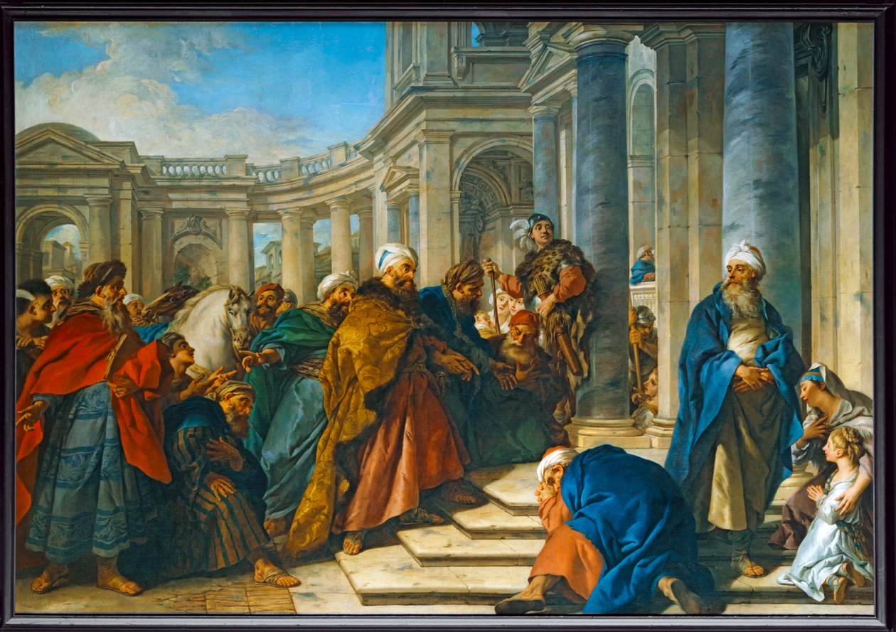 Le Dedain de Mardochee envers Aman - Lo sdegno di Mardocheo verso Haman ... da Jean François de Troy