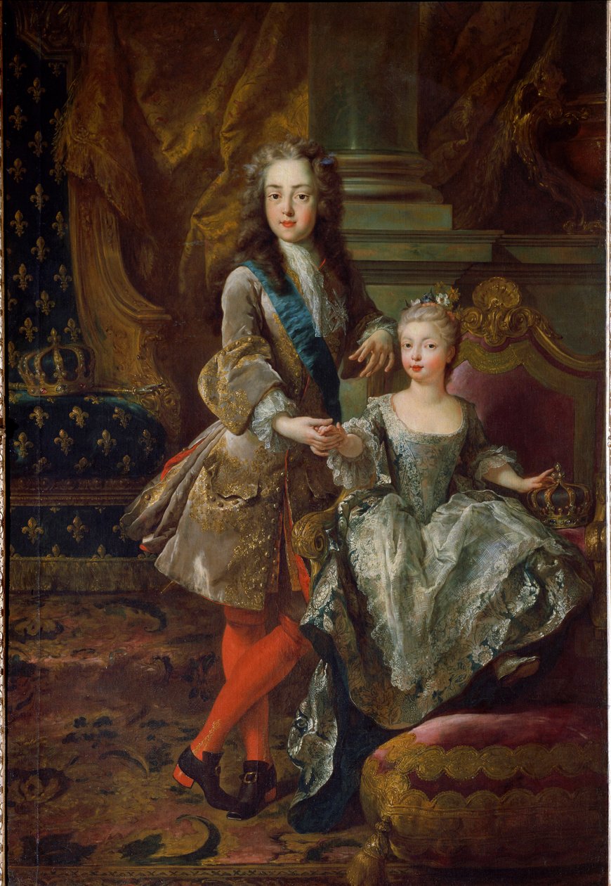 Ritratto di Re Luigi XV e della sua fidanzata Maria Anna Vittoria di Spagna da Jean François de Troy