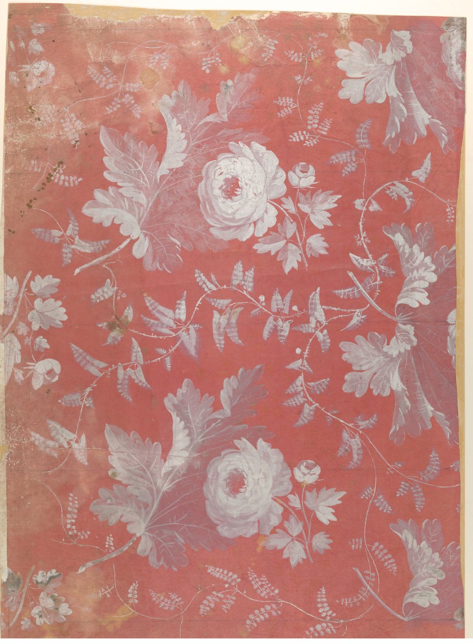 Disegno per seta a motivi, ca. 1780-1825 da Jean François Bony.