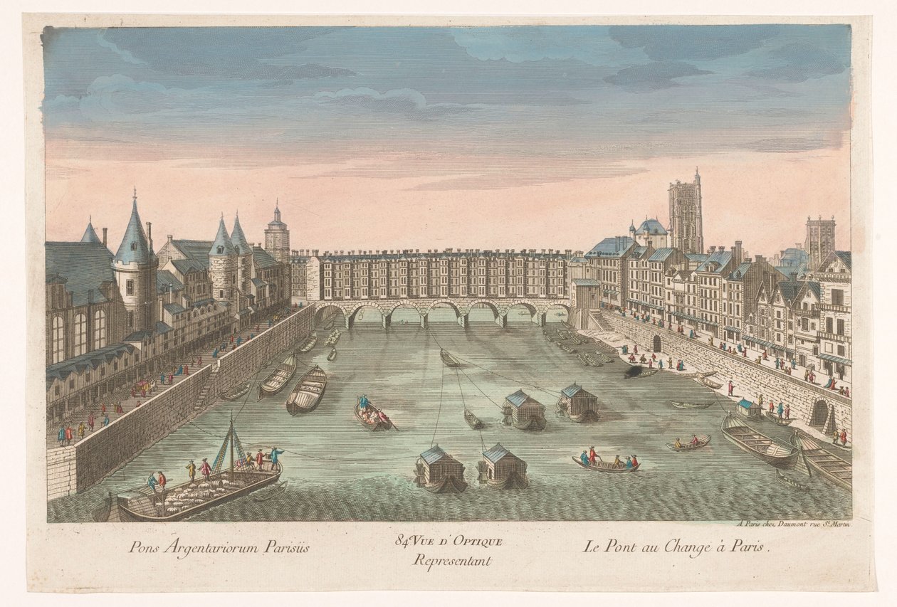 Vista del Pont au Change sulla Senna a Parigi (84e. Vue d