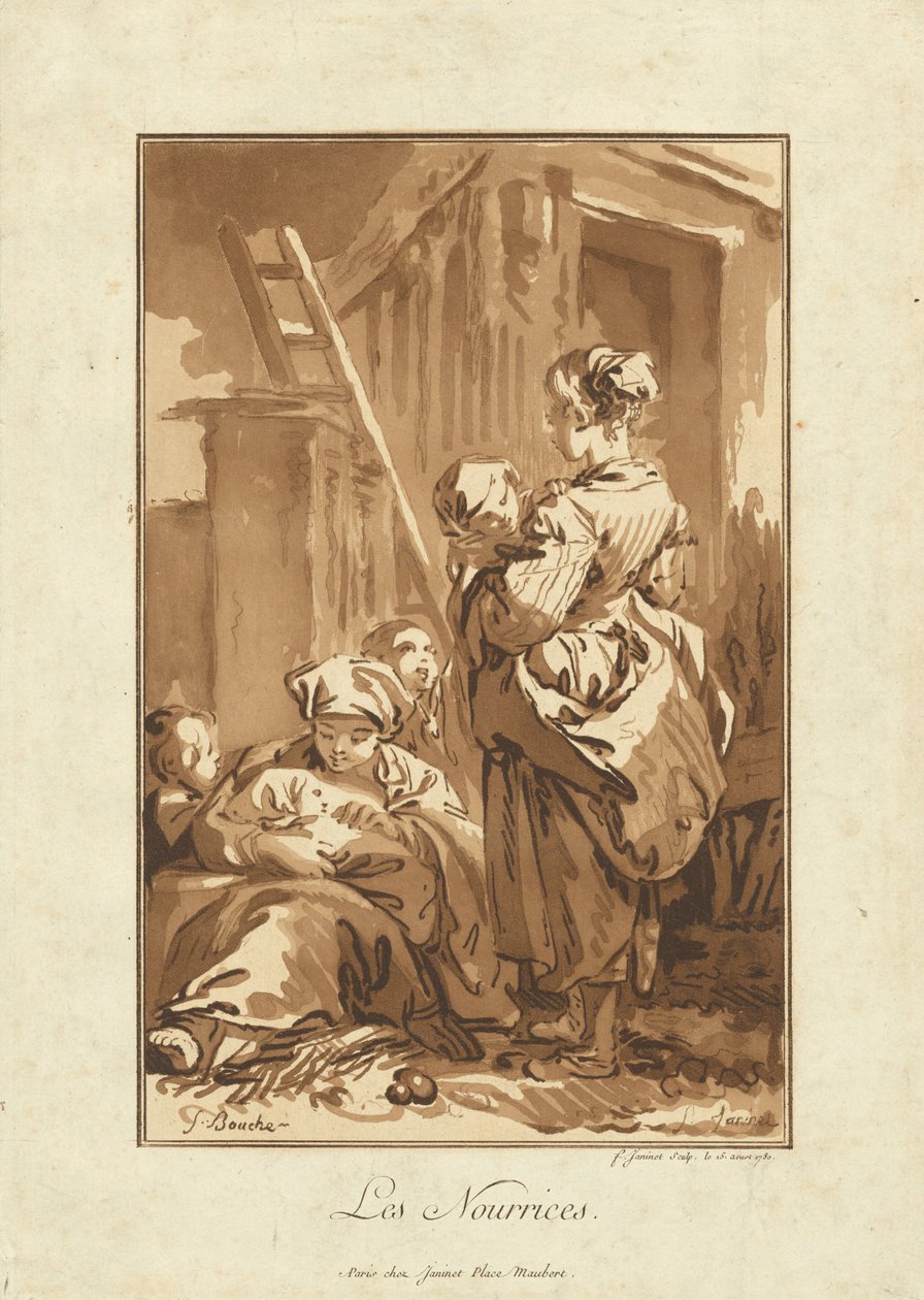 Les Nourrices (Le nutrici) da Jean François Janinet after François Boucher