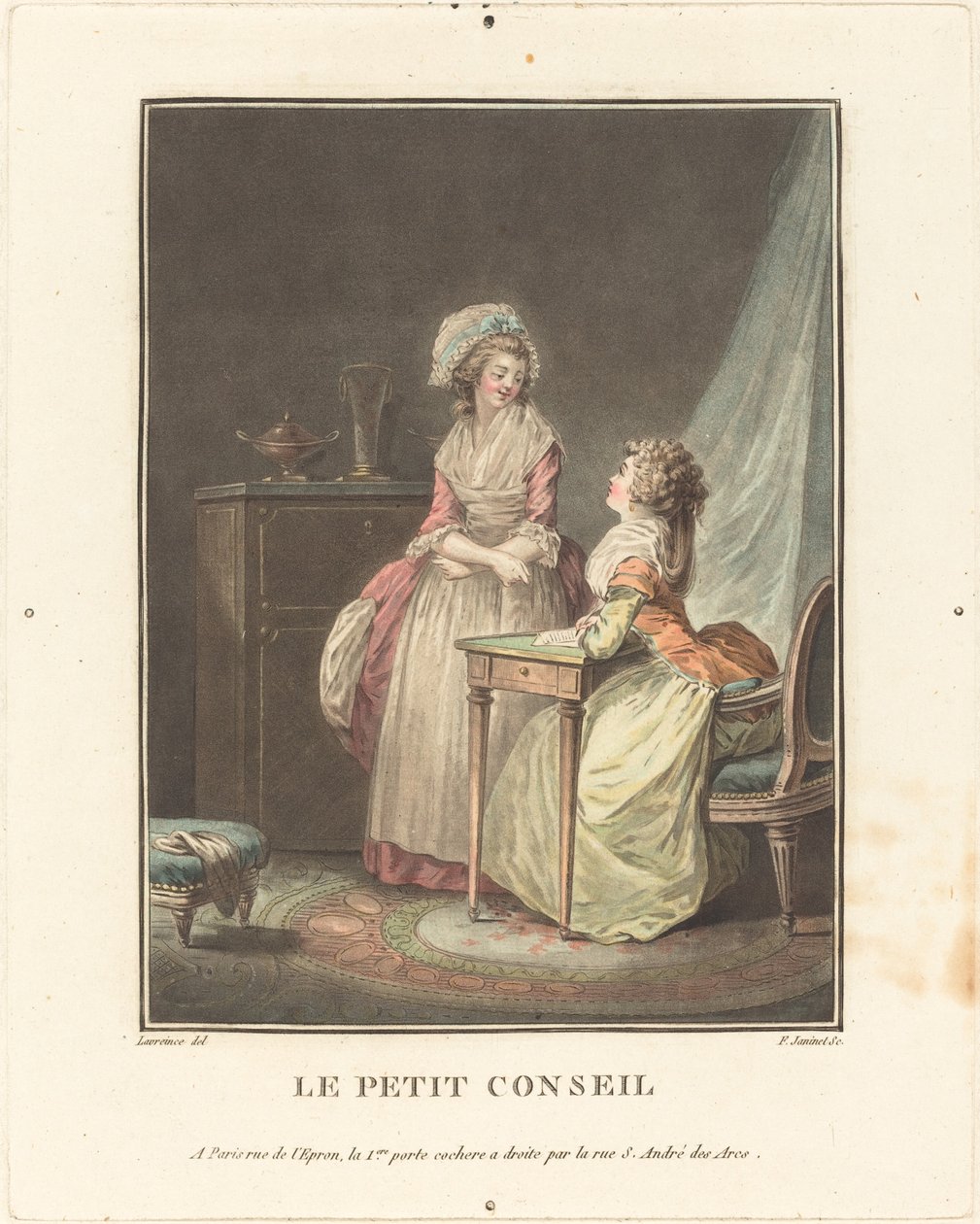Il Piccolo Consiglio da Jean François Janinet after Nicolas Lavreince