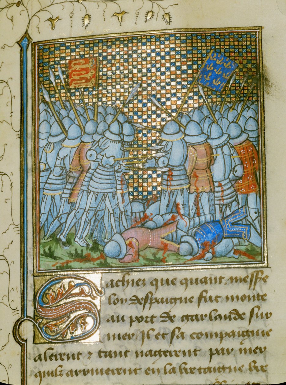 Battaglia tra francesi e inglesi sulle coste della Bretagna ... da Jean Froissart