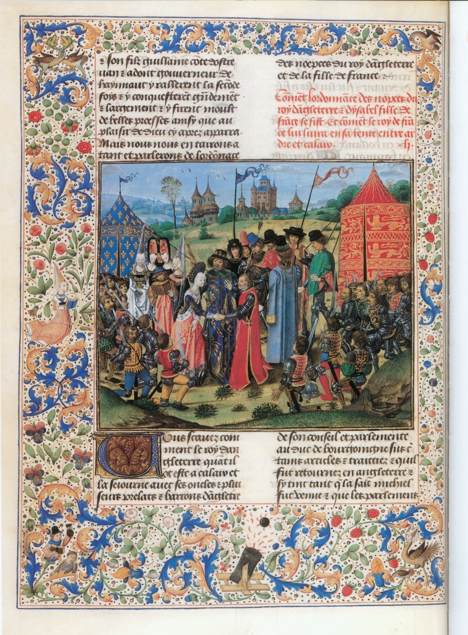 Il re francese Carlo VI cede la figlia Isabella al cugino inglese Riccardo II ... da Jean Froissart