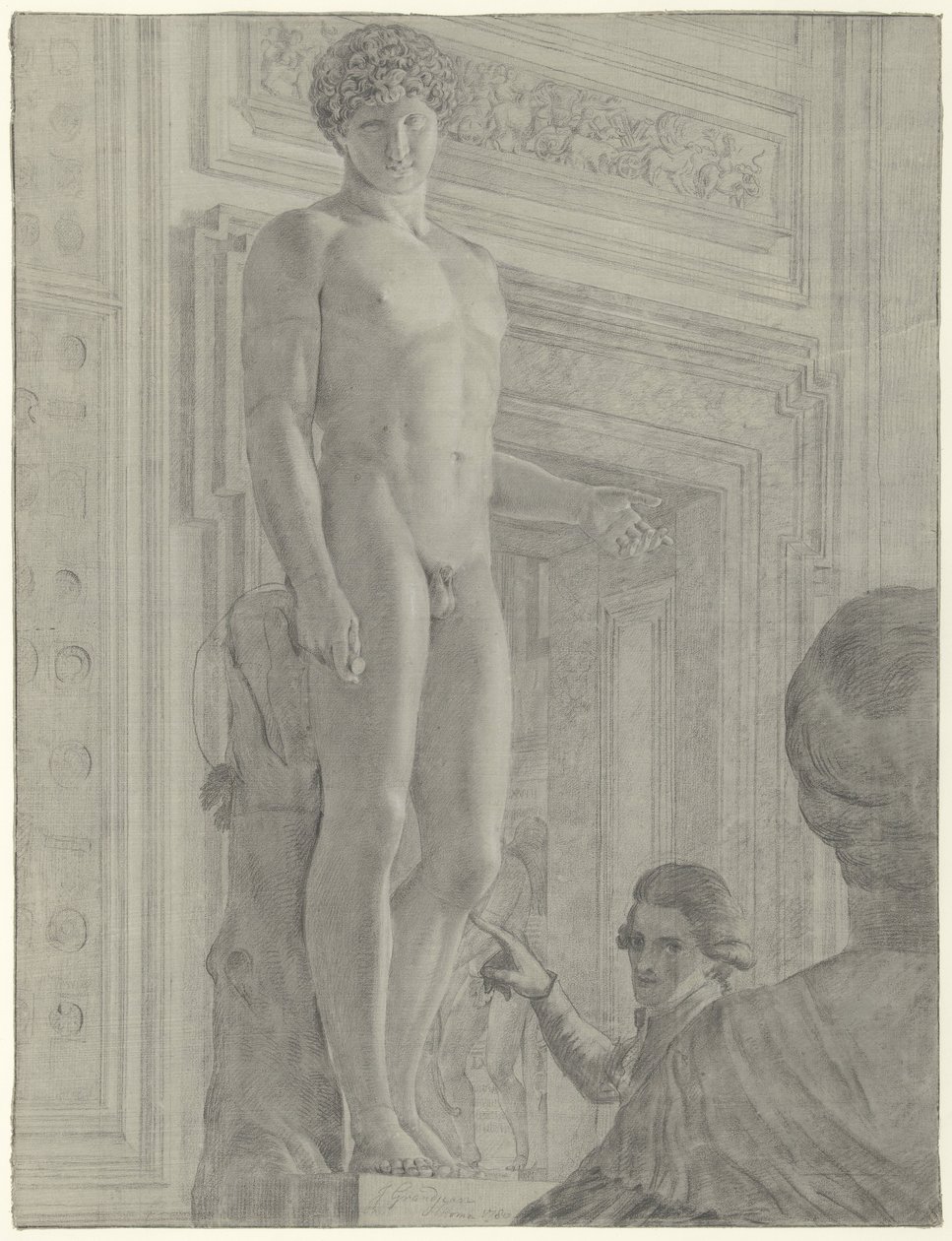 Statua di Antinoo Albanie nel Museo Capitolino a Roma da Jean Grandjean