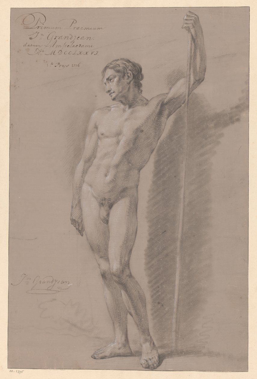 Nudo maschile in piedi, visto di fronte (1° premio 1776) da Jean Grandjean