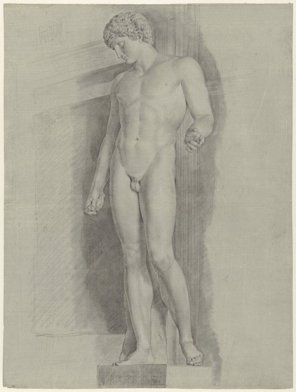 Studio della statua chiamata Albani Antinous da Jean Grandjean