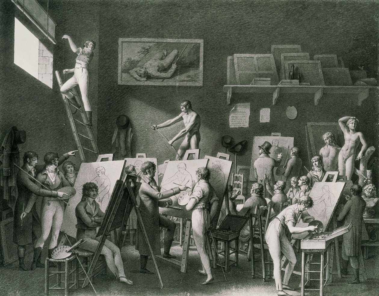 Lo studio di Jacques Louis David (1748-1825) da Jean Henri Cless