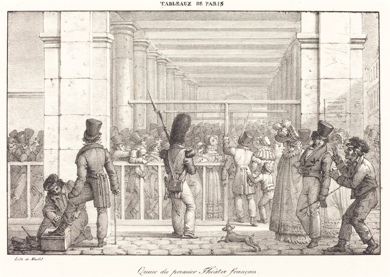 Coda del primo teatro francese da Jean Henri Marlet
