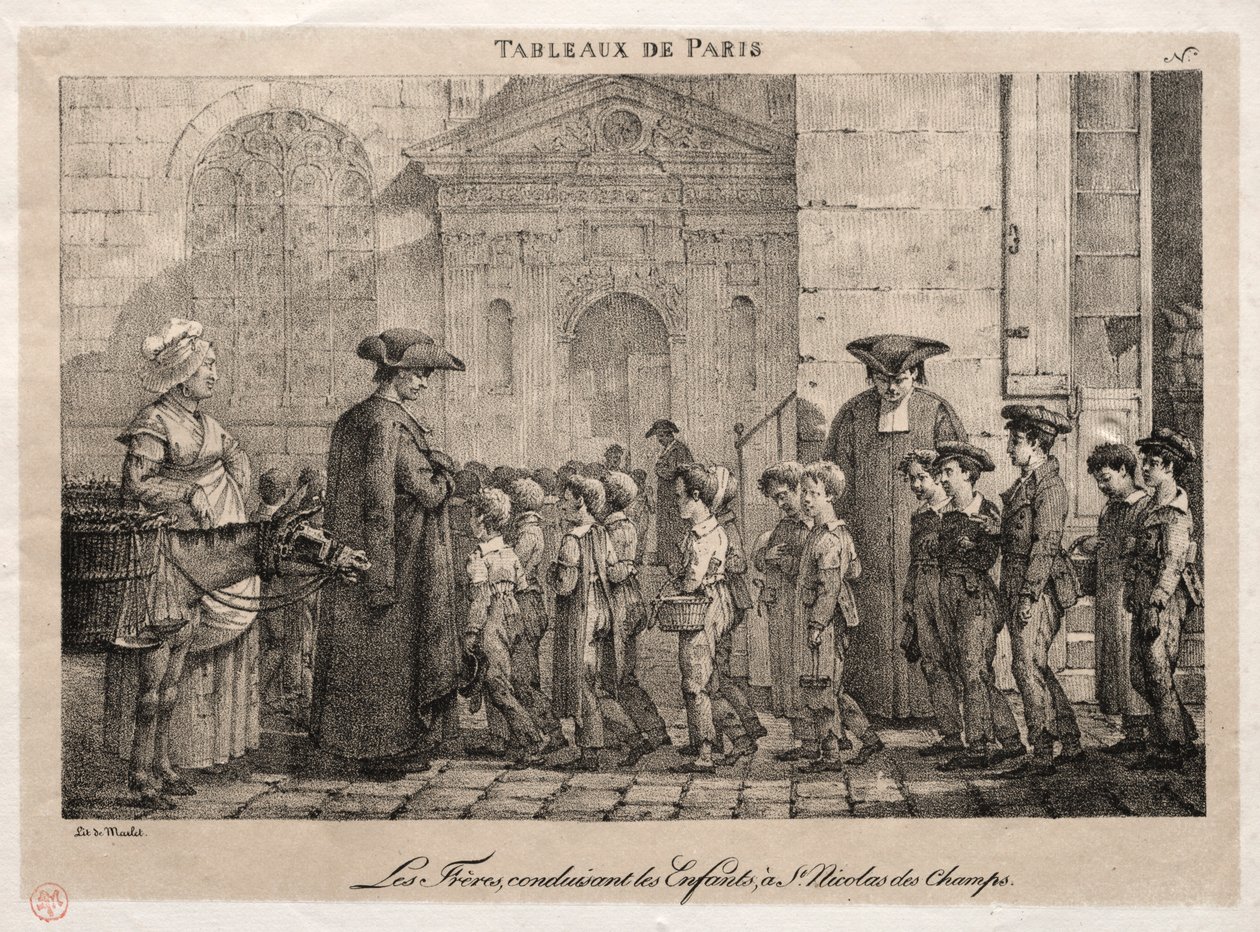 Scene di Parigi: I fratelli che conducono i bambini a San Nicola dei Campi da Jean Henri Marlet