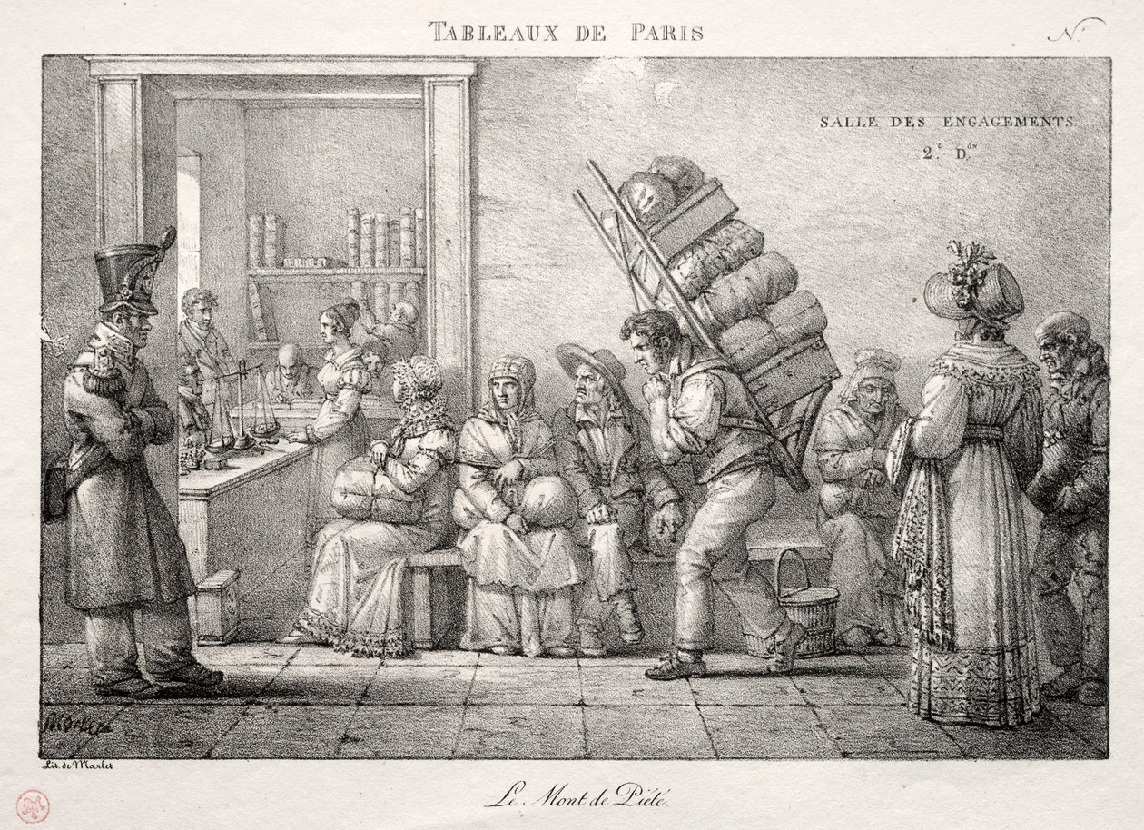 Scene di Parigi: Il Monte di Pietà da Jean Henri Marlet