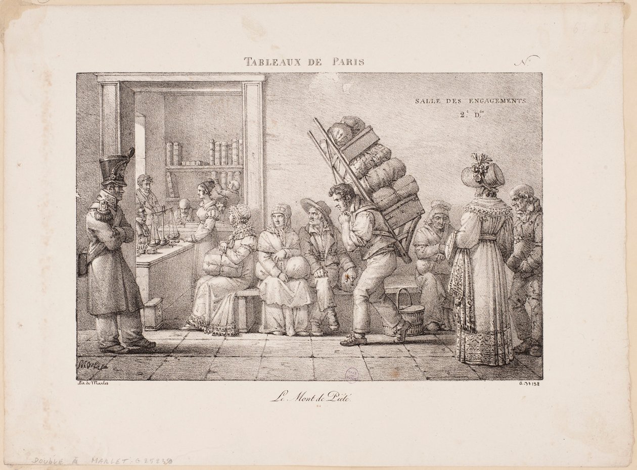 Quadri di Parigi. Il monte di pietà. da Jean Henri Marlet