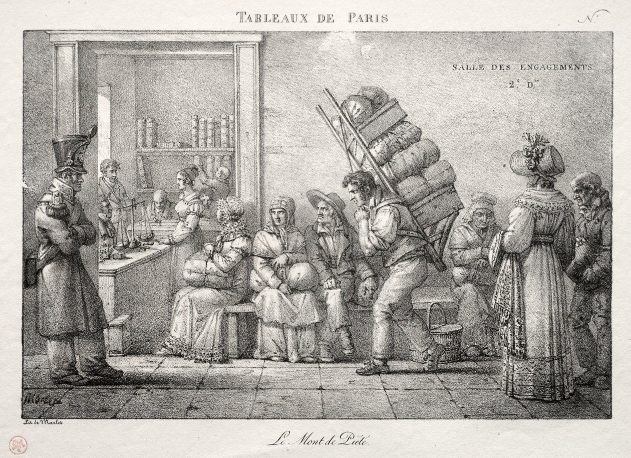 Scene di Parigi: Il Monte di Pietà da Jean Henri Marlet