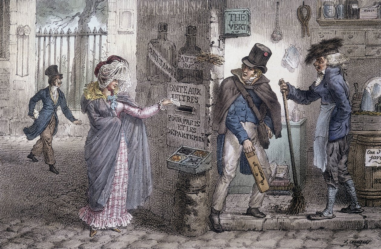 La cassetta delle lettere - Litografia di Marlet, fine XIX secolo da Jean Henri Marlet