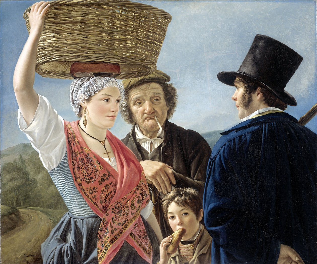 Pettegolezzi al mercato, 1827 da Jean Henri de Coene