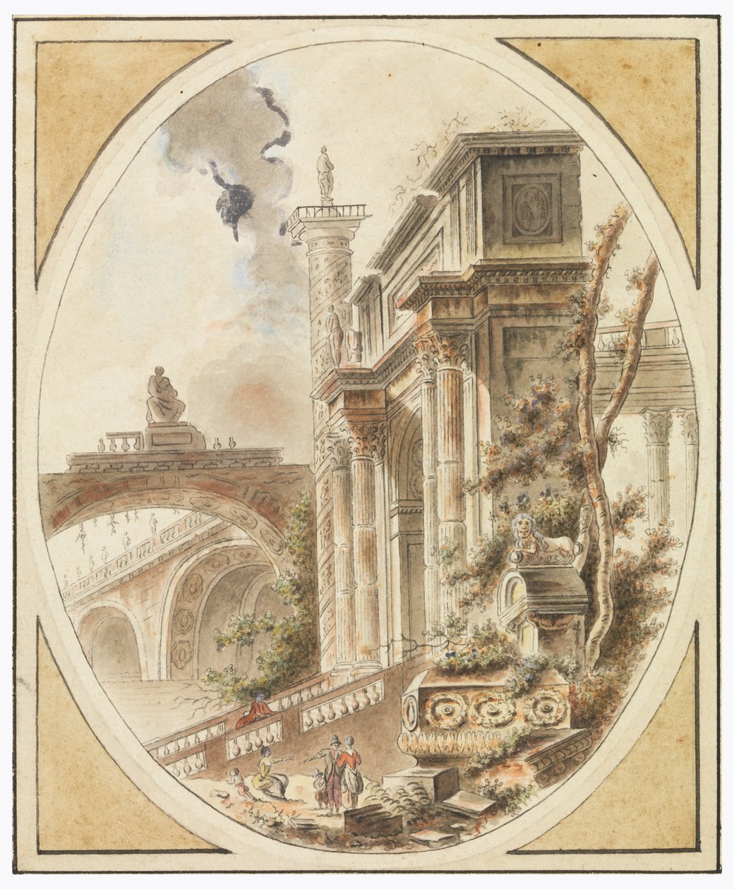 Fantasia di una rovina architettonica da Jean Henry Alexandre Pernet