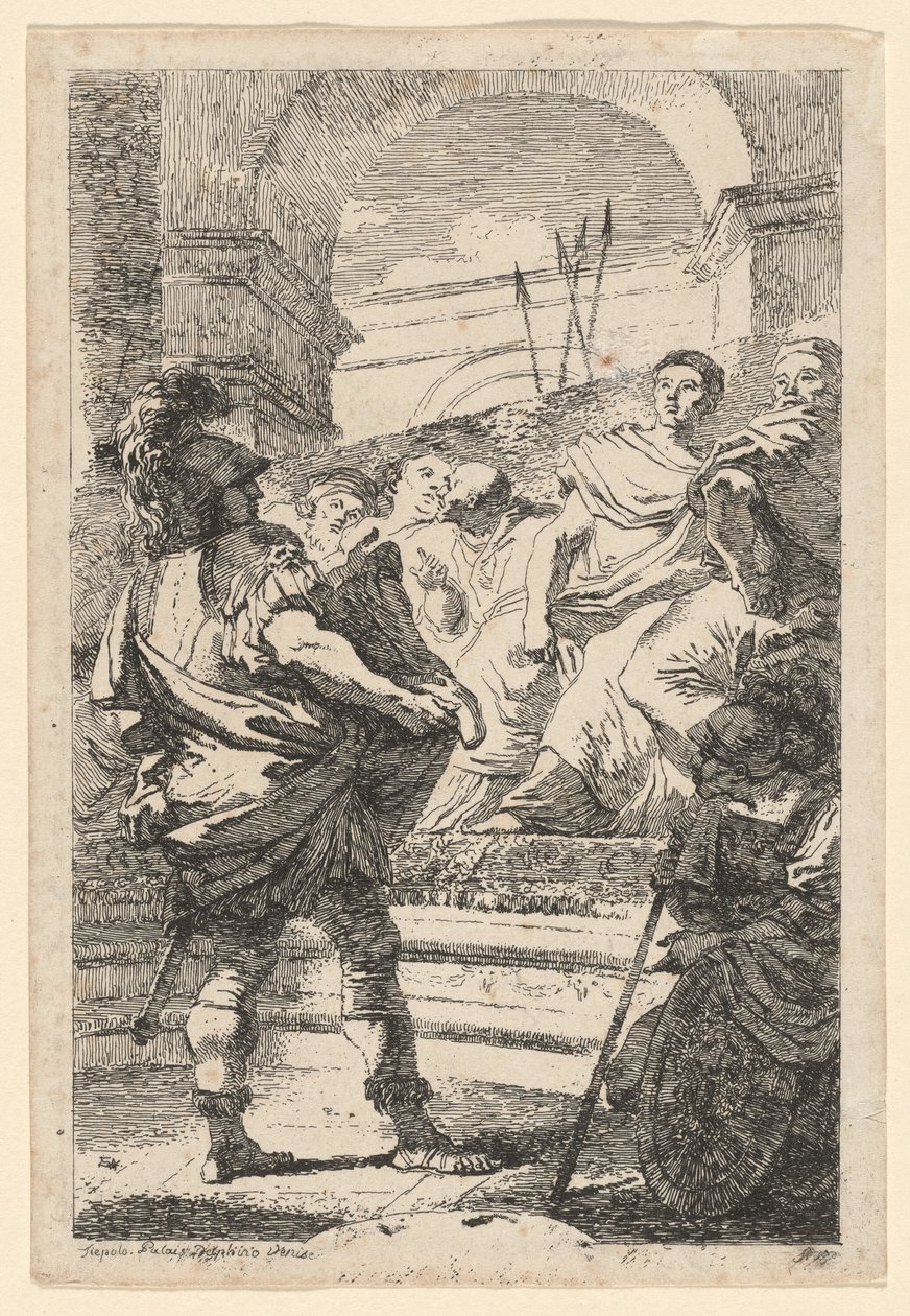 Muzio Scevola da Jean Honoré Fragonard after Giovanni Battista Tiepolo