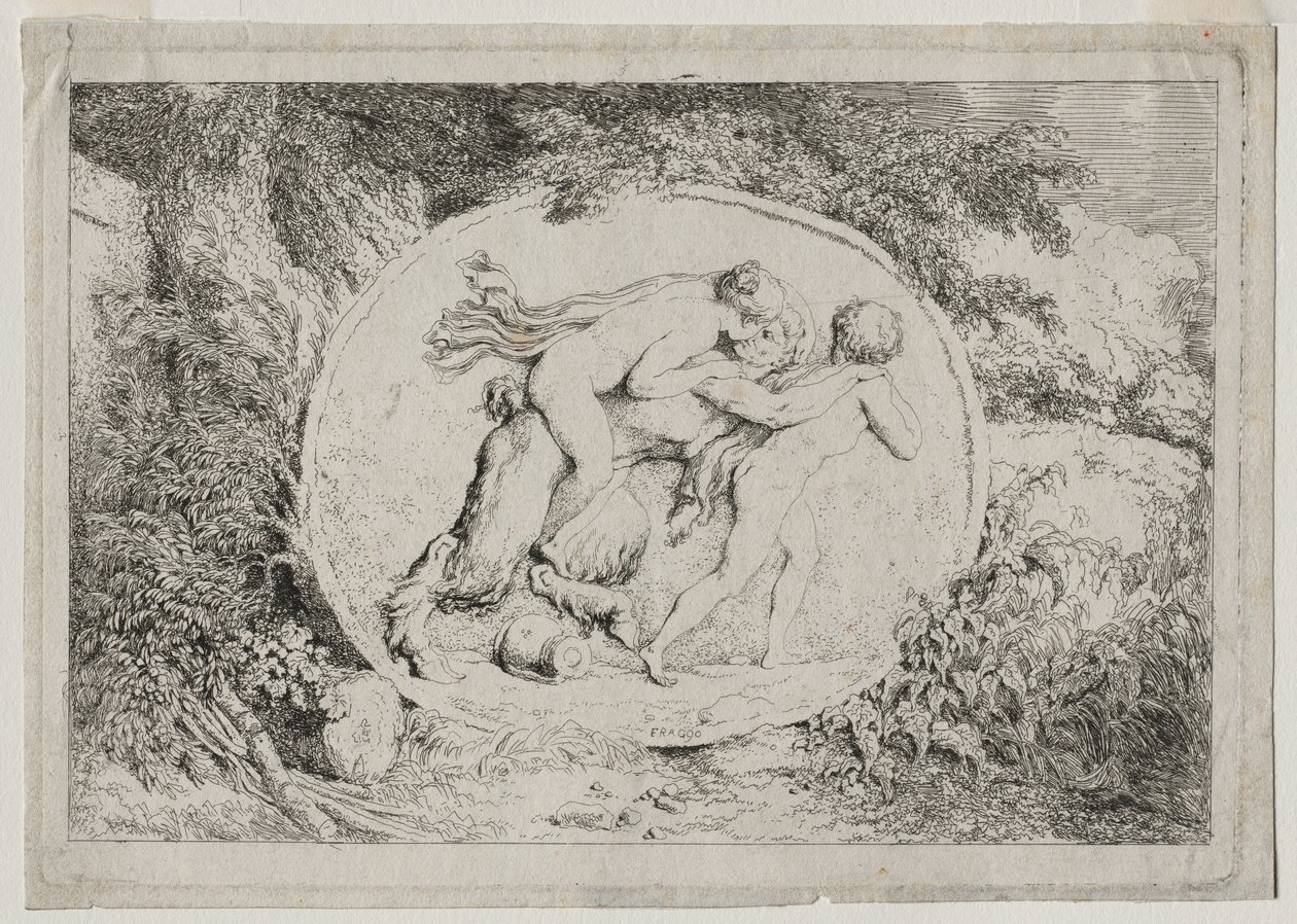 Baccanali: Ninfa a cavallo di un satiro, 1763 da Jean Honore Fragonard