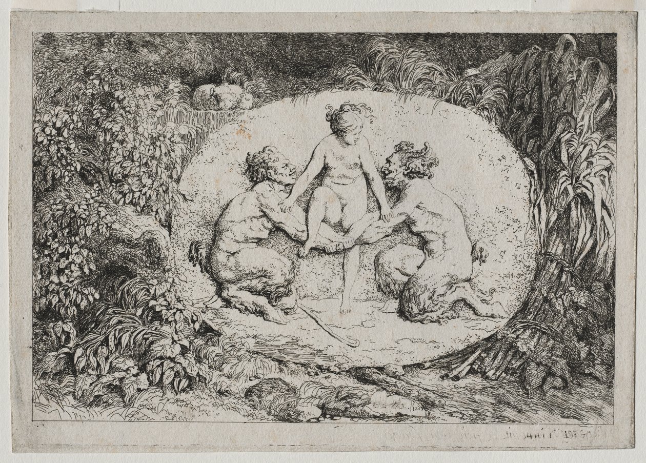 Baccanali: Ninfa Sostenuta da Due Satiri da Jean Honore Fragonard