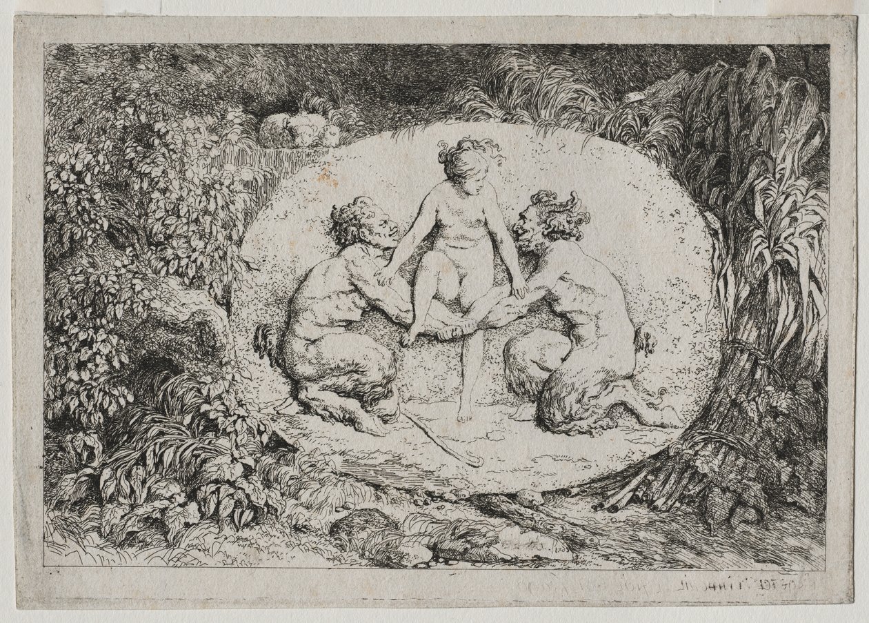 Baccanali: Ninfa Sostenuta da Due Satiro da Jean Honore Fragonard