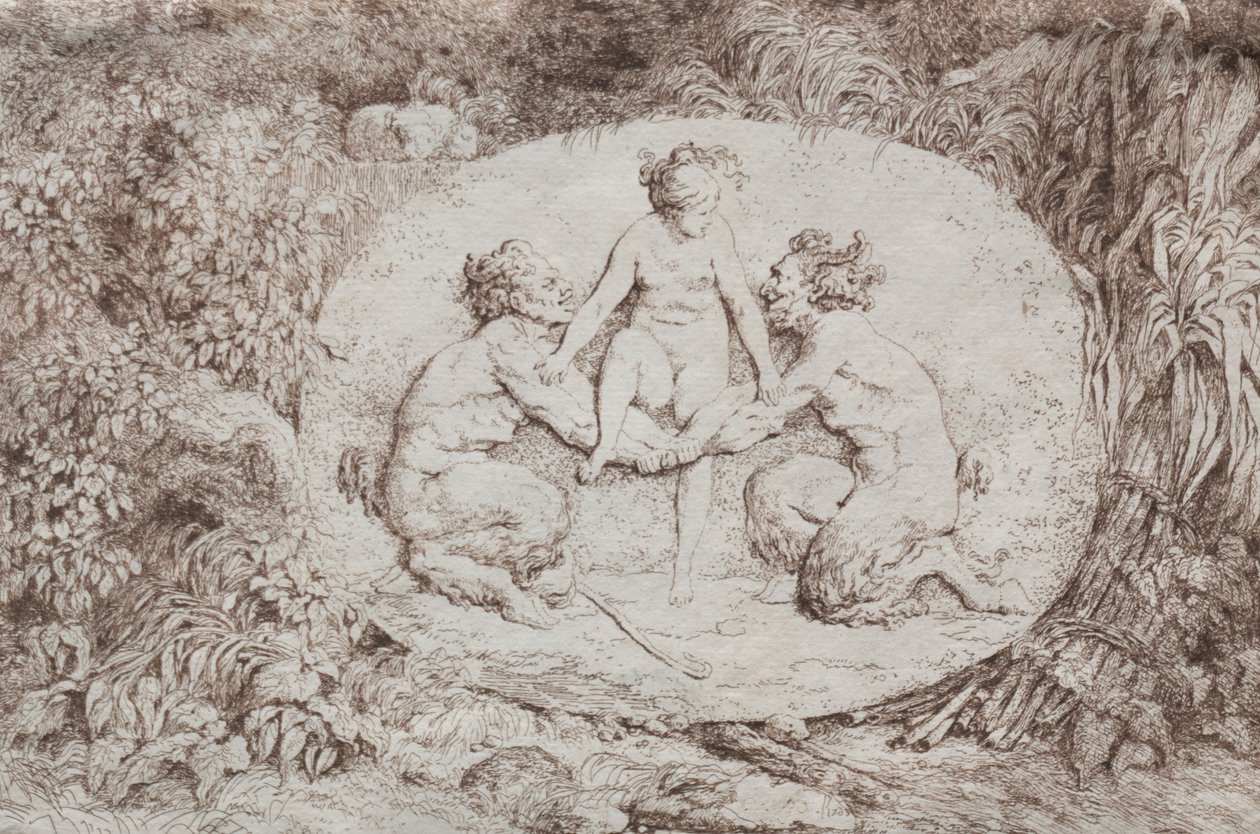 Baccanali: Ninfa sostenuta da due satiri, 1763 da Jean Honore Fragonard