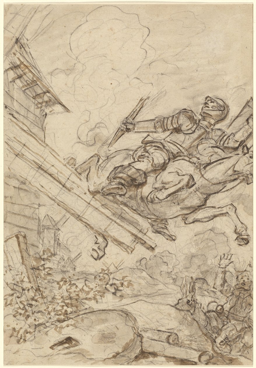 Don Chisciotte attacca il mulino a vento da Jean Honore Fragonard