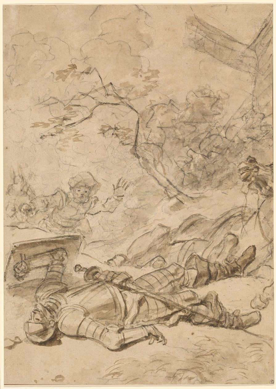 Don Chisciotte Sconfitto dal Mulino a Vento da Jean Honore Fragonard