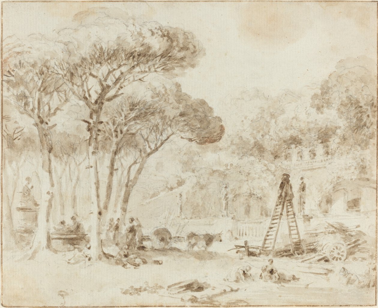 Giardini di una villa italiana (Villa Medici?) da Jean Honore Fragonard